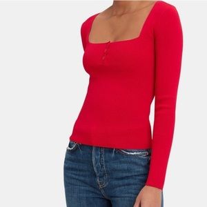 Red long sleeve intermix top